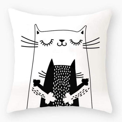 Love Cat Sketch Cushion Cover