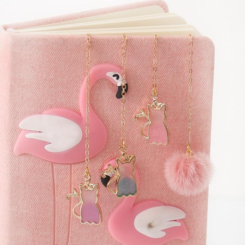 Delightful cat chain page clips pets bookmarks