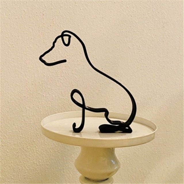 Minimalist Cat Metal Sculpture – Sitting Cat Design