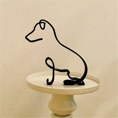Minimalist Cat Metal Sculpture – Sitting Cat Design