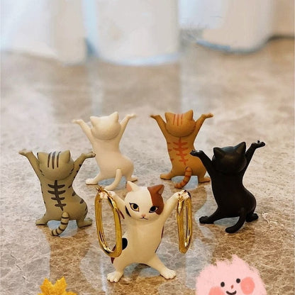 Multiple Dancing Cat Figurines – Group Display View