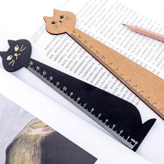 Latest wooden ruler with cat design Cat Straight Ruler Wooden Kawaii Tool Stationery Drawing Gift Korean Office School Supply Sewing Ellen Brook