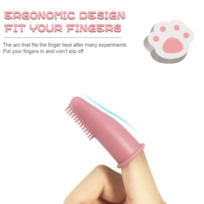 Nontoxic solution for cat dental care: finger toothbrush