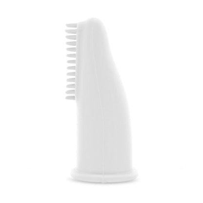 Cat dental care with a nontoxic finger toothbrush