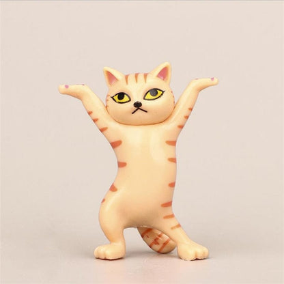 Orange Tabby Dancing Cat Figurine – Lively Expression