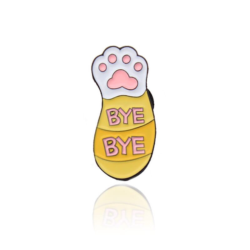 Peace Paw Cat Pin – Minimal Cute Paw Badge