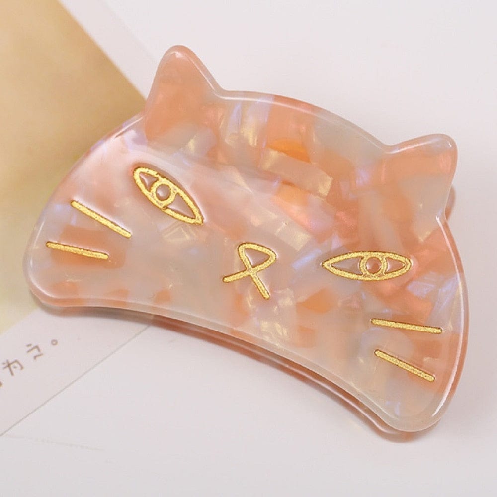 Peach Orange Cat Claw Hair Clip Elegant Acrylic