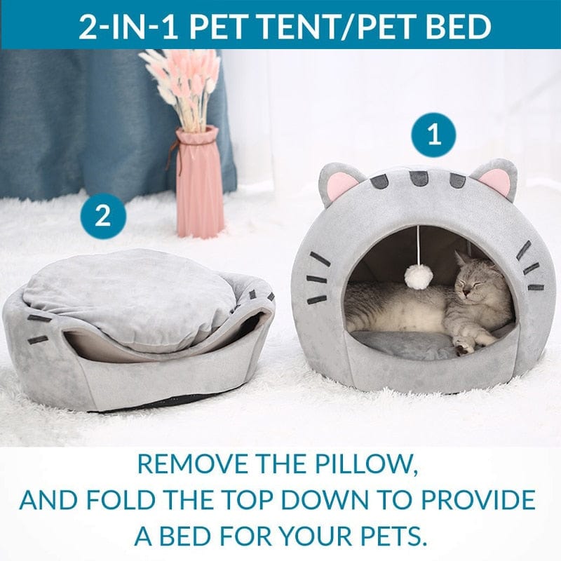 Warm cat sleeping nest