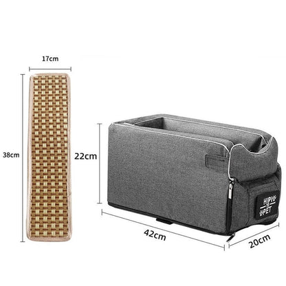 Convenient armrest-adapted portable cat carrier for cars