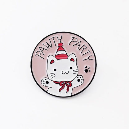 Purr Pawsitive Cat Pin – Motivational Kitty Badge