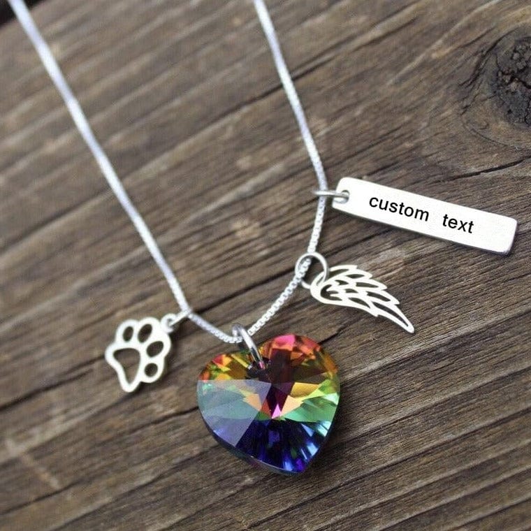 Rainbow Bridge Wings pendant for cat remembrance rainbow bridge pet loss
