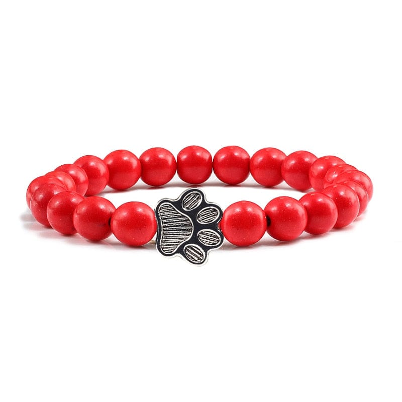 Red Stone Paw Bracelet – Bold Fashion Paw Jewelry