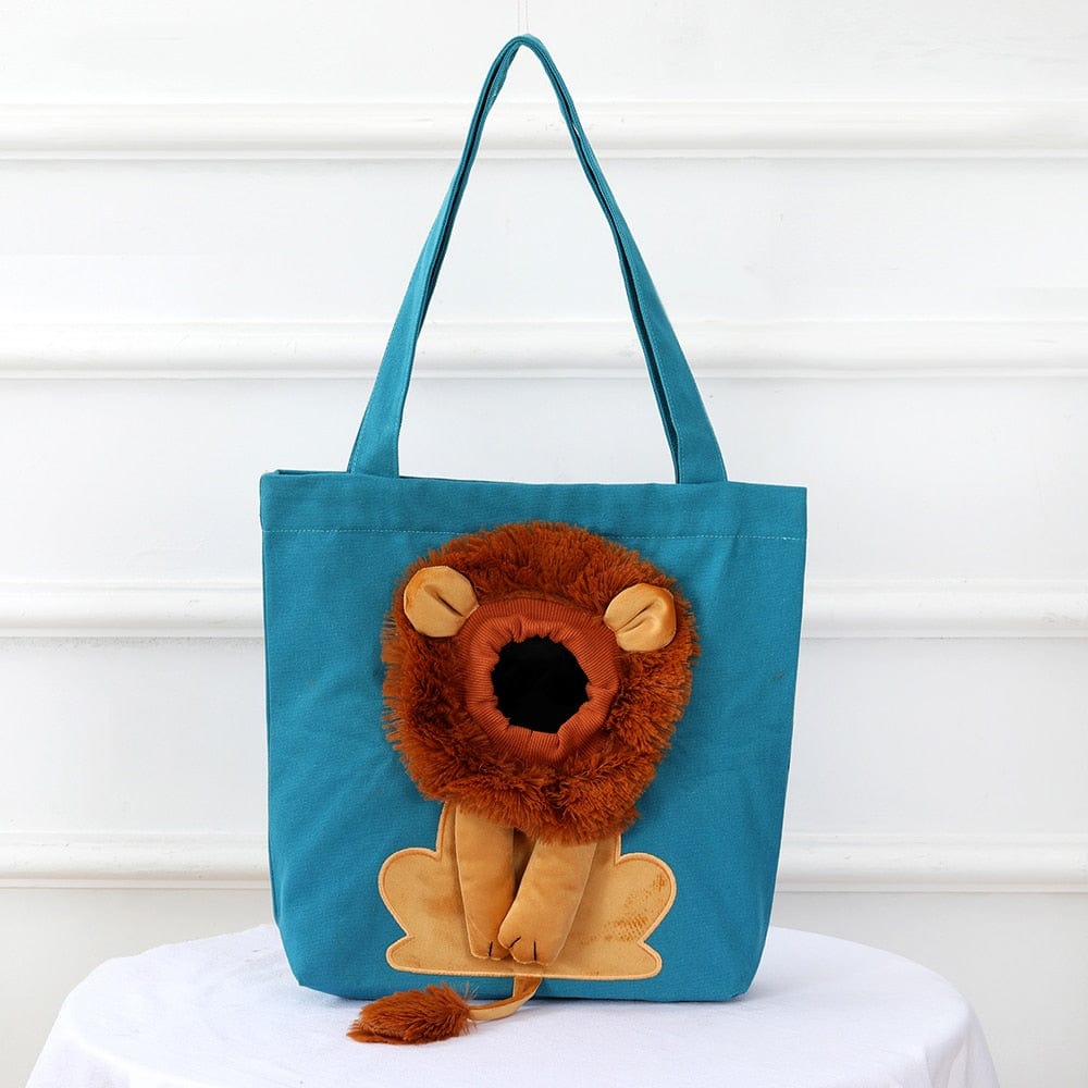 Lion face cat travel carrier