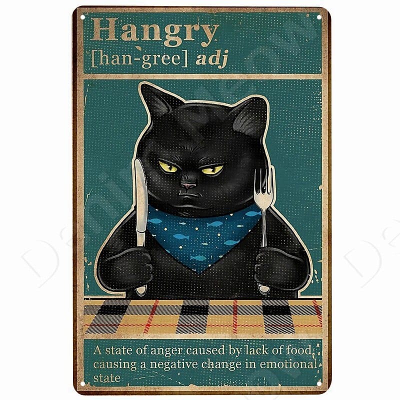 Funny cat face metal signs