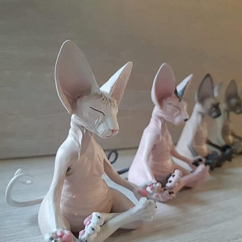 Best Sphynx cat meditating figurines