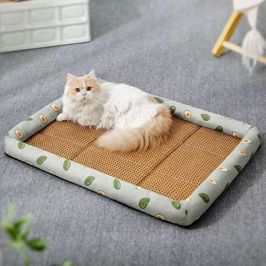 Best snuggly cooling cat mat,Cat Bed Lightweight Breathable Pet Rattan Mat Cat Nest Mat Ice Nest Dog Bed Cat Cool Nest Small Dogs