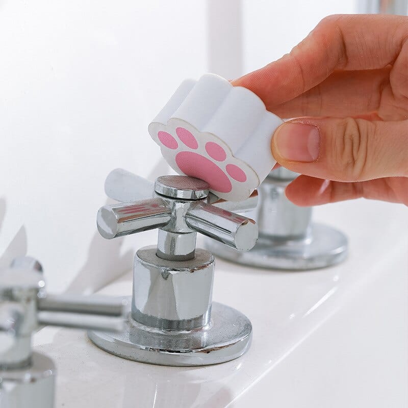 Multiuse paw print bathroom cleaning scrubber