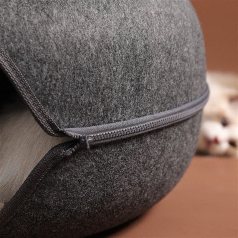 Indoor cat donut bed for interactive play