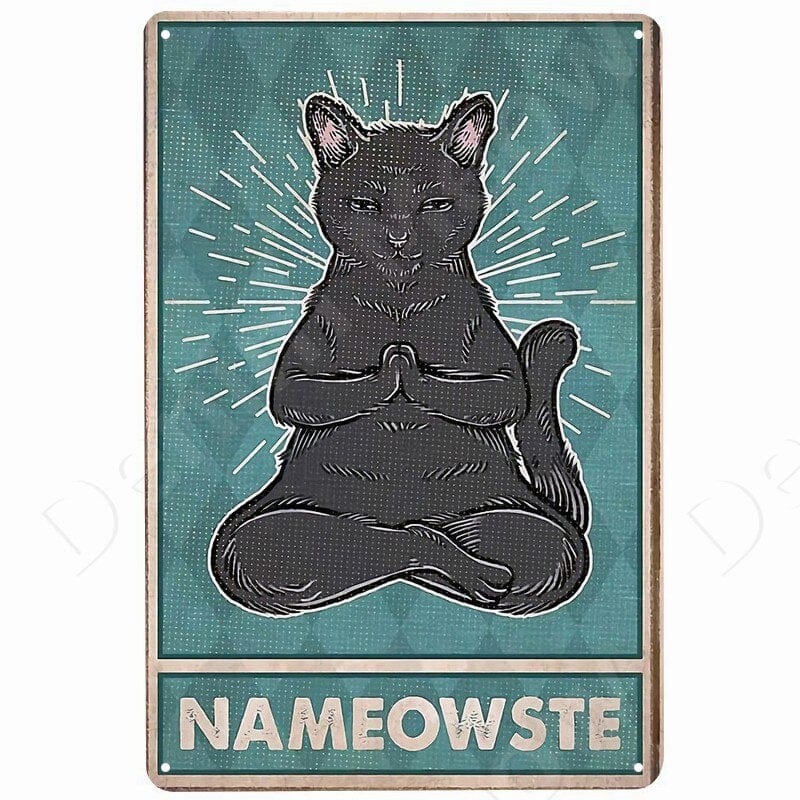 Novelty cat-inspired retro signs