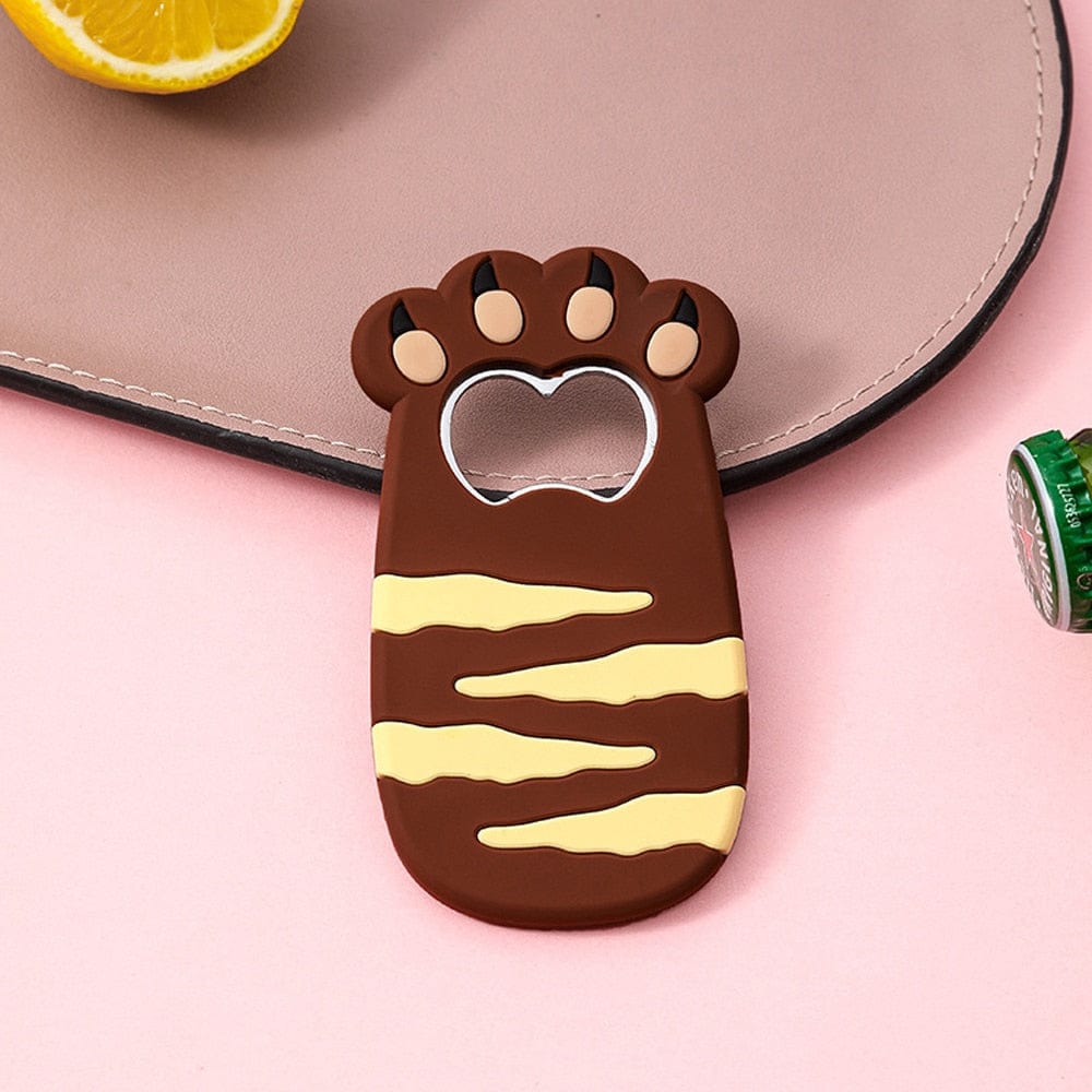 Adorable cat-themed bottle opener with paw design