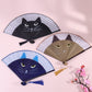 Charming cat folding handheld fan