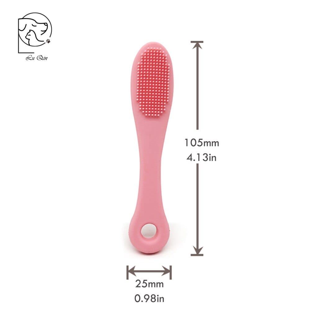 Finger cat brush with dual tooth and eye care cat grooming tools