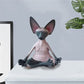 Sphynx cat zen meditation figurines