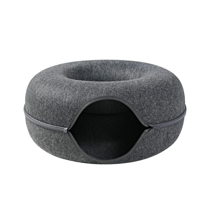 Cat donut bed for indoor playtime