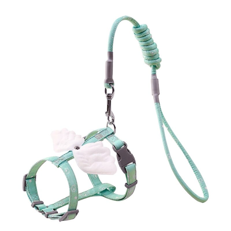 Sweet and angelic cat strap harness