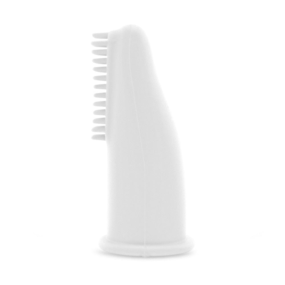 Cat dental care with a nontoxic finger toothbrush