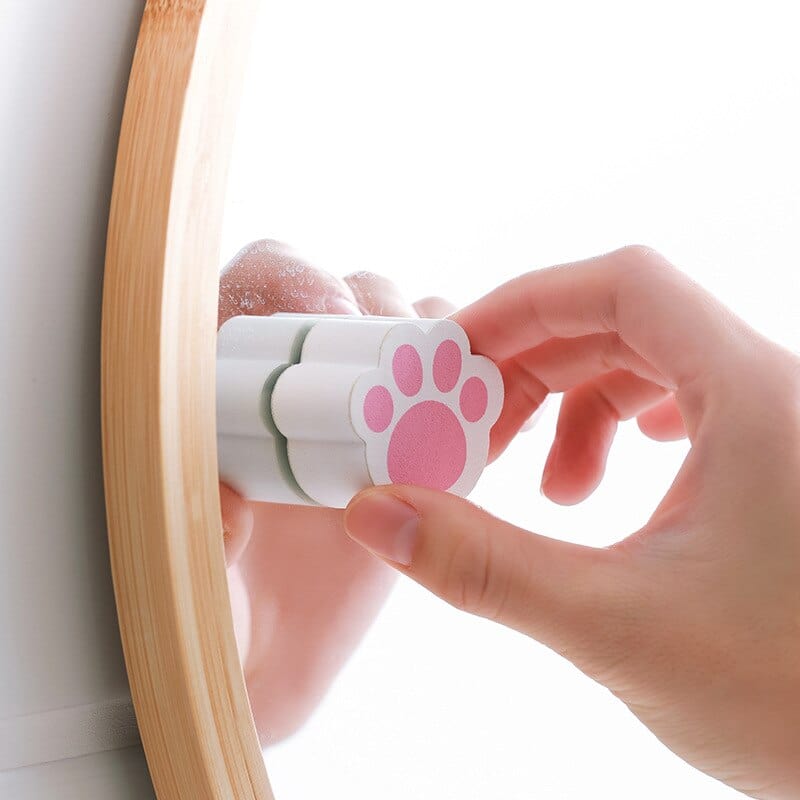 Paw-shaped bathroom cleaner with multifunction features