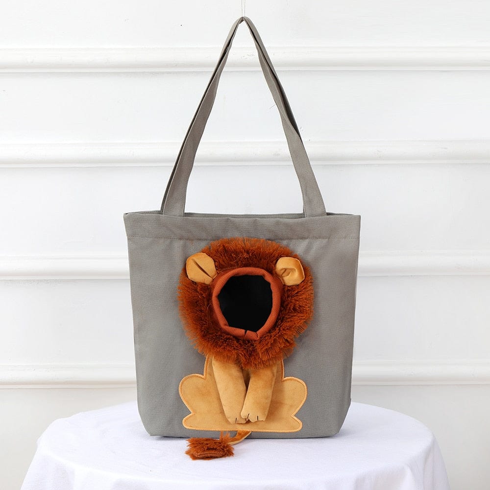 Cat carrier bag with lion design