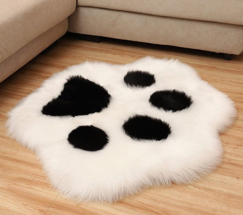Elegant cat paw print carpet rug for home decor