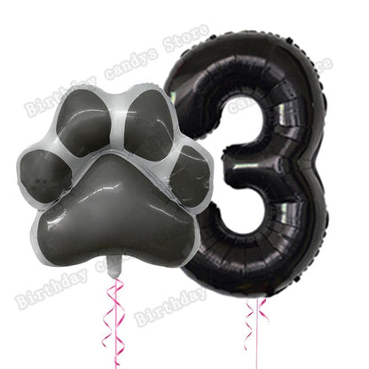 Cat Paw Number Birthday Balloons