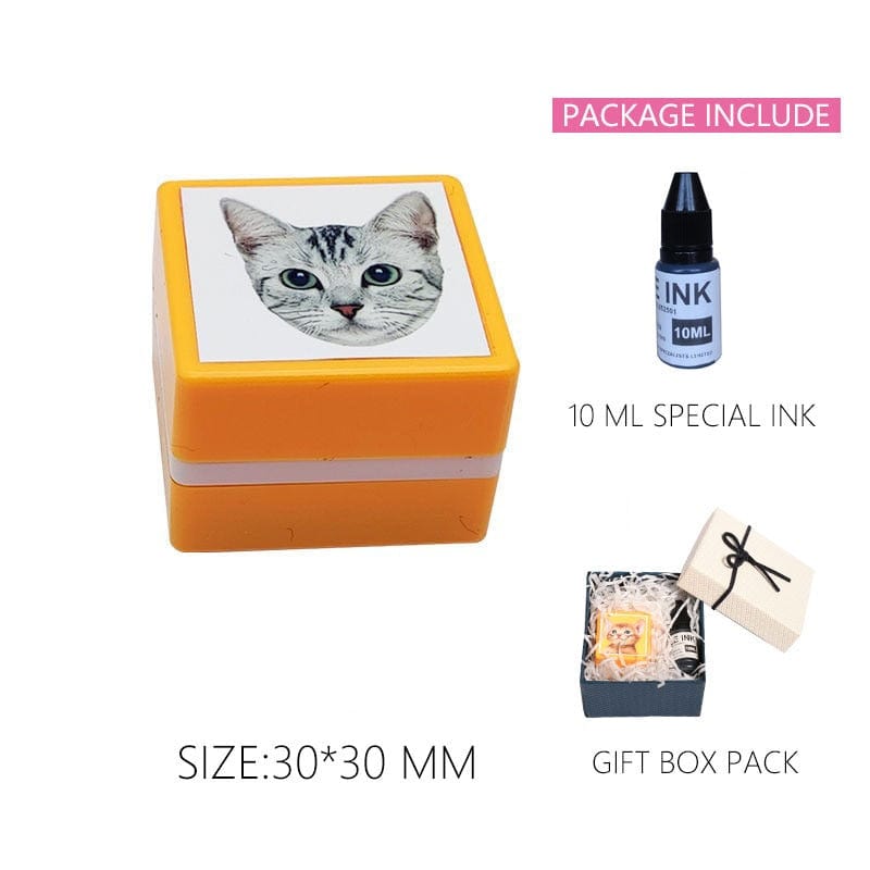 Custom Cat Face Stamp for Stationery
