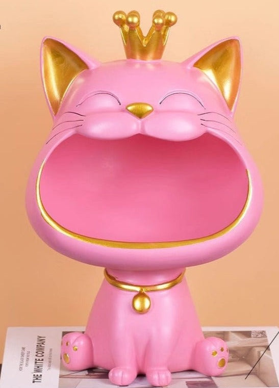 Whimsical cat statue for table display