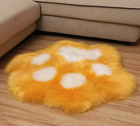 Adorable cat paw-shaped cushion carpet rug