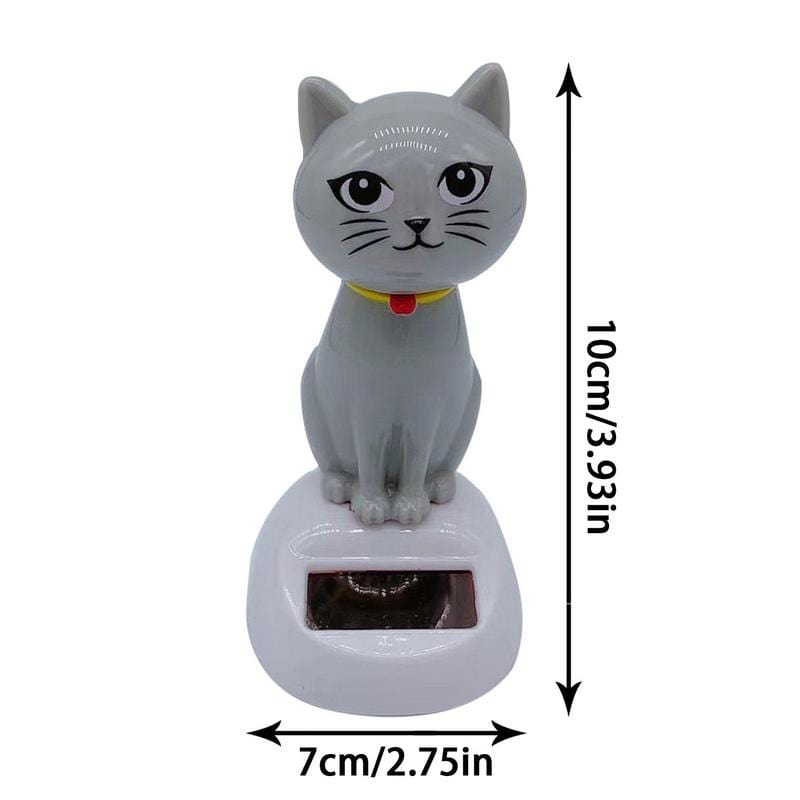 Solar operated cat decoration for car dashboard