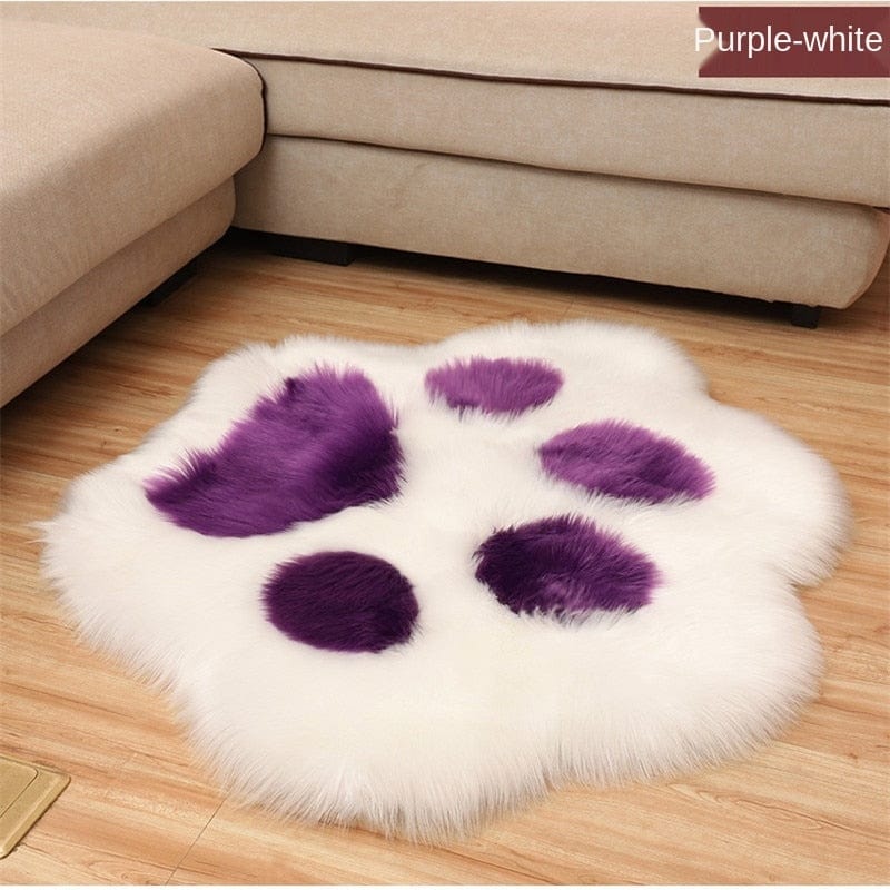 Unique cat paw-shaped cushion carpet rug for play areas
