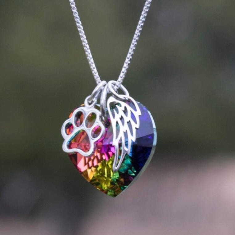 Rainbow Bridge Wings Necklace for cat lovers Rainbow Bridge Pet Loss Necklace -Pet Loss Gift - Pet Memorial - Pet Loss Jewelry - Memorial Gift - Loss of Pet - Fur Baby Gift