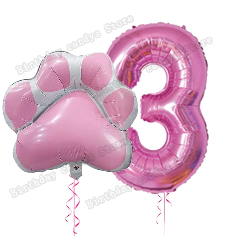 Cat paw print balloons for cat lovers' birthday parties
