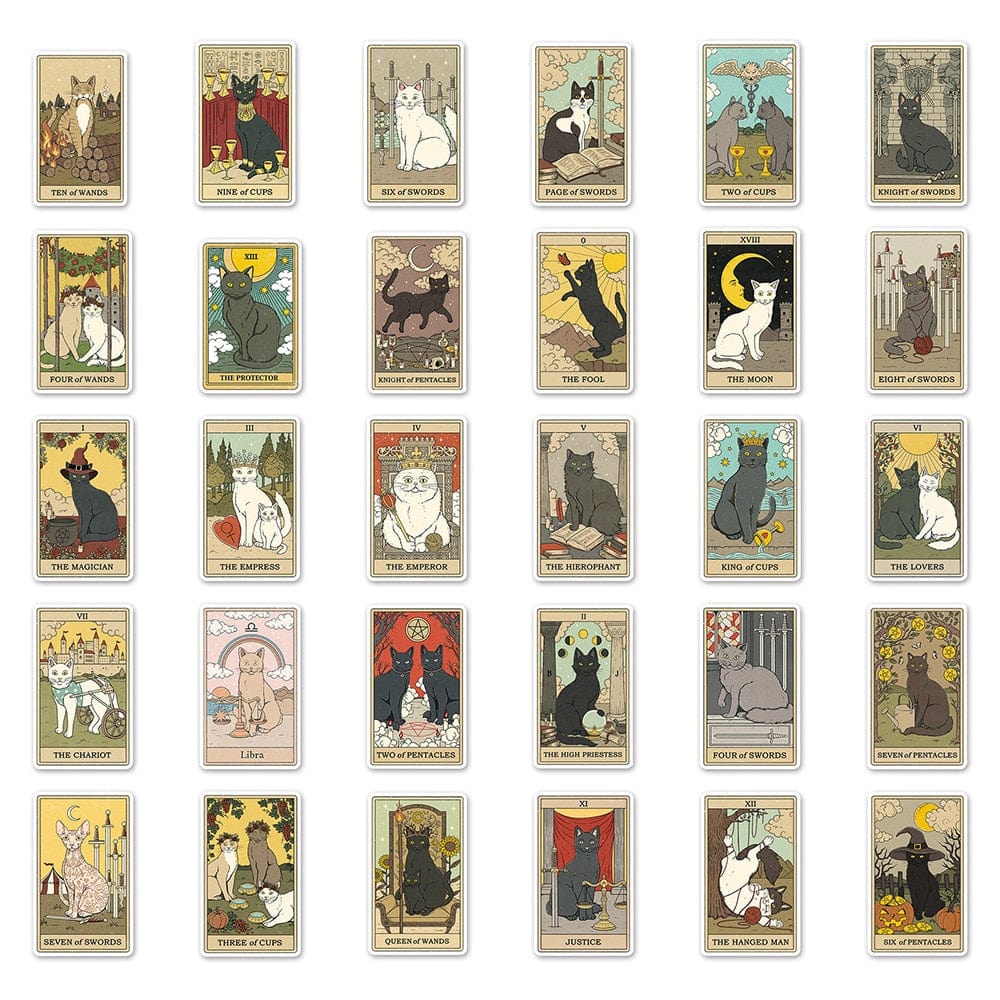 Tarot cards featuring cats