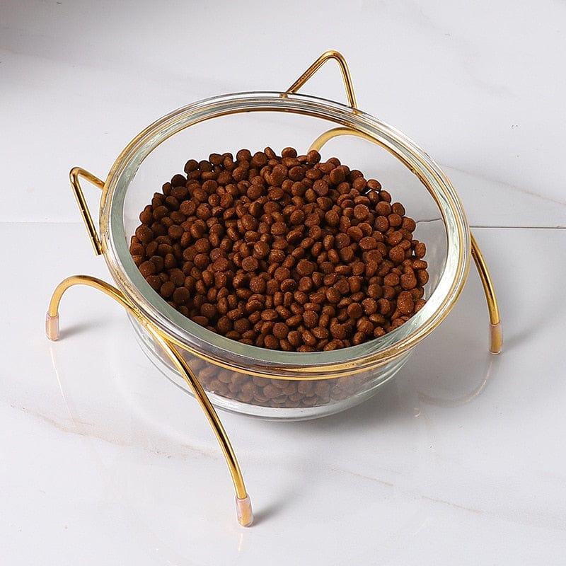 Designer non-slip cat food bowls with see-through design