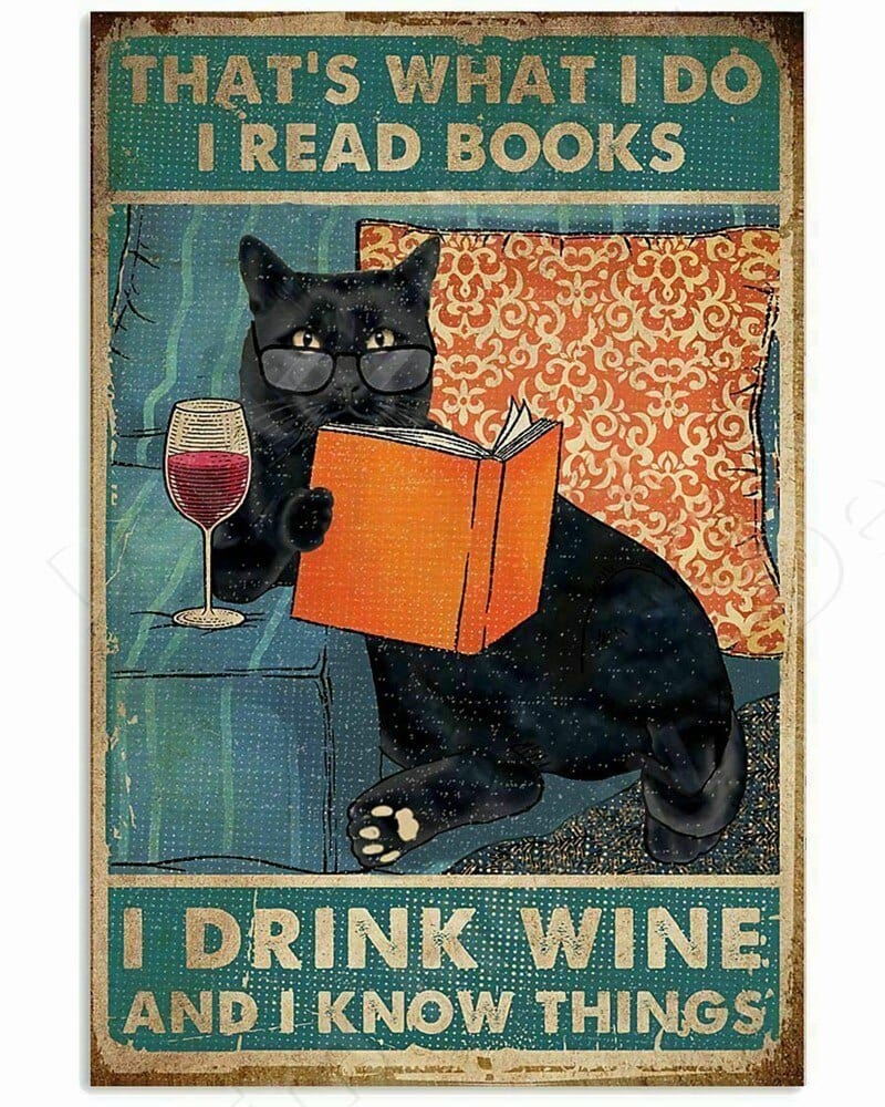 Vintage-style humorous cat signs