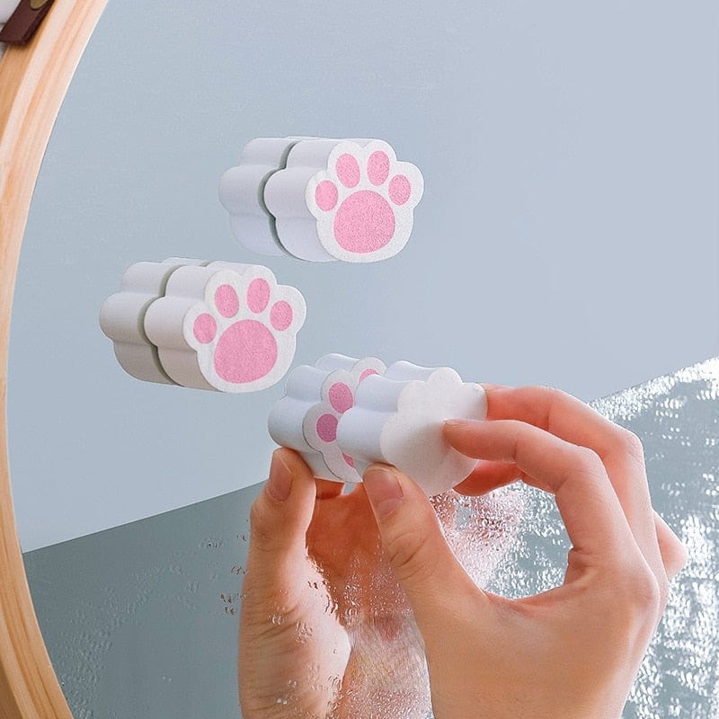 Versatile paw-shaped bathroom cleaning scrubber