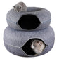 Cat donut bed with interactive features