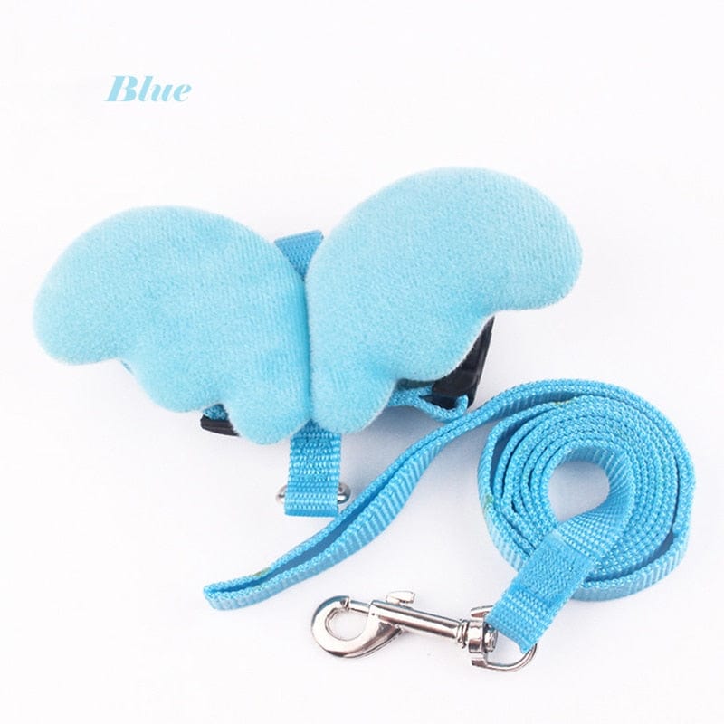 Stylish cat harness leash with angel wings design