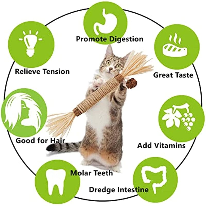 All Natural Cat Teething Toy silvervine cats kitten accessories toys CatCurio Pet Store