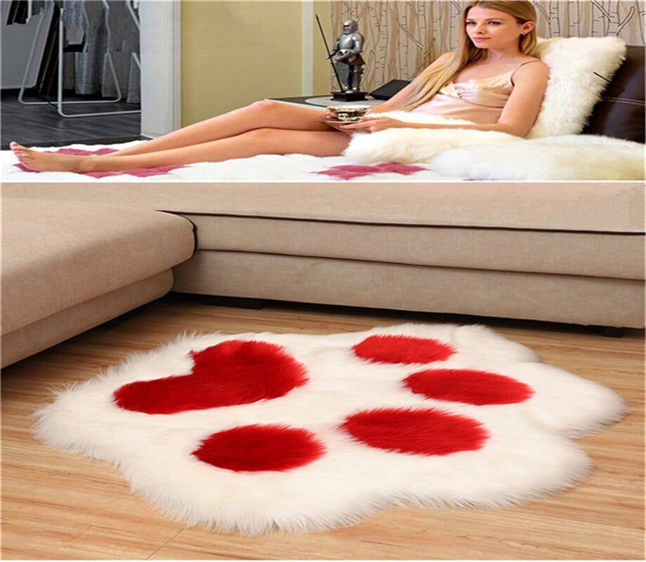 Cute cat paw design carpet rug for cat lovers