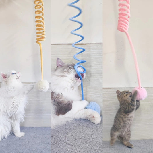 Woolen spring toy for cats